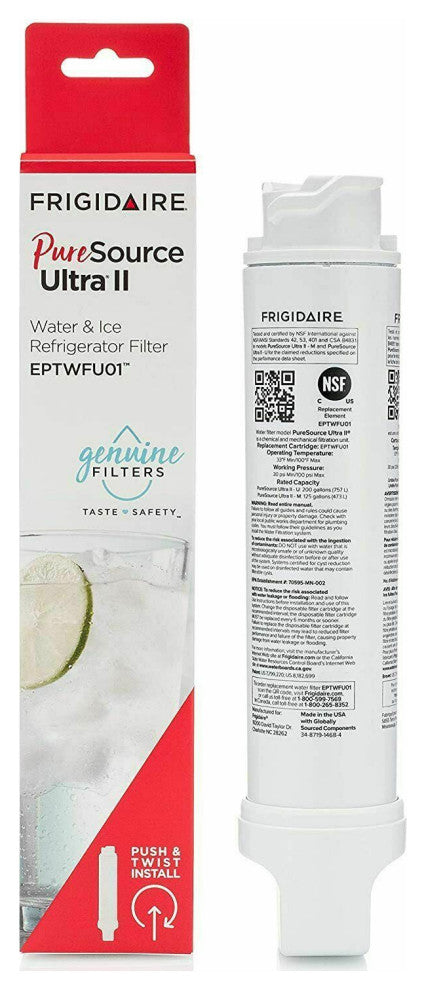 1 Frigidaire EPTWFU01 Pure Source Ultra II Refrigerator Water Filter Replacement