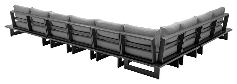 Maldives Grey Water Resistant Fabric Outdoor Patio Modular Sectional