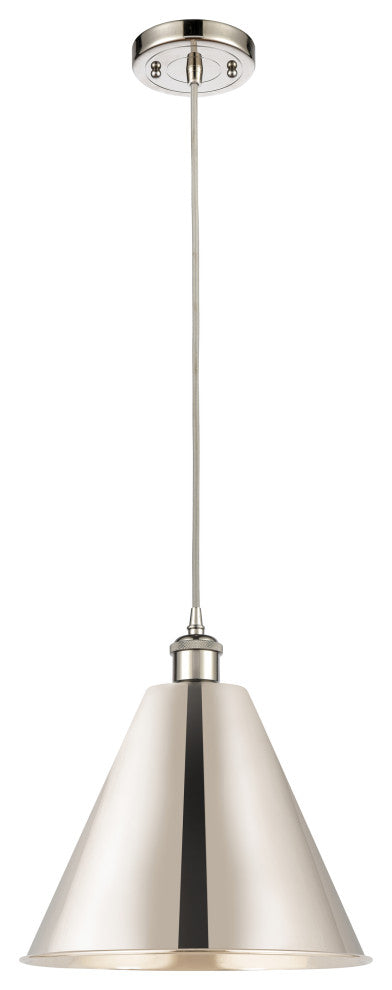 Ballston Cone Mini Pendant, Polished Nickel, LED