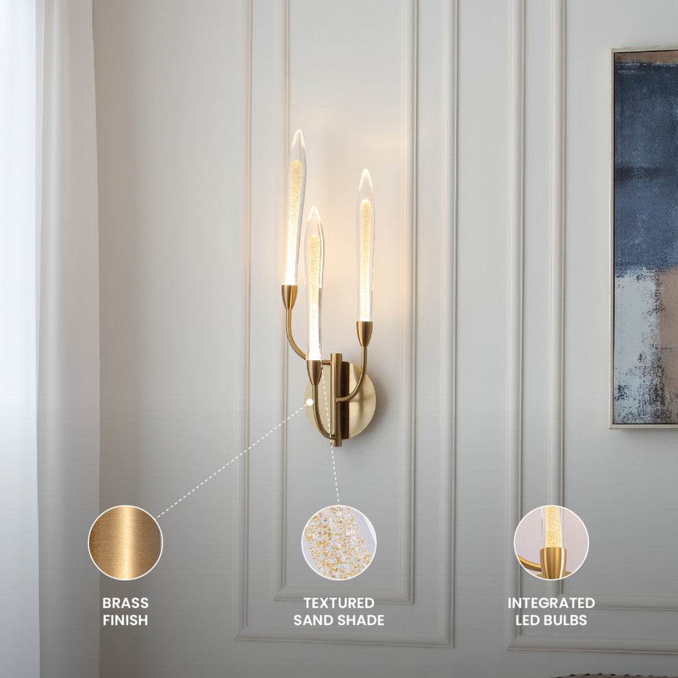 Alina 3 Light LED Wall Sconce Brass