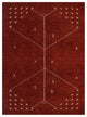 HAND KNOTTED LOOM WOOL ECO-FRIENDLY AREA RUGS - Rectangle, Red, Geometric