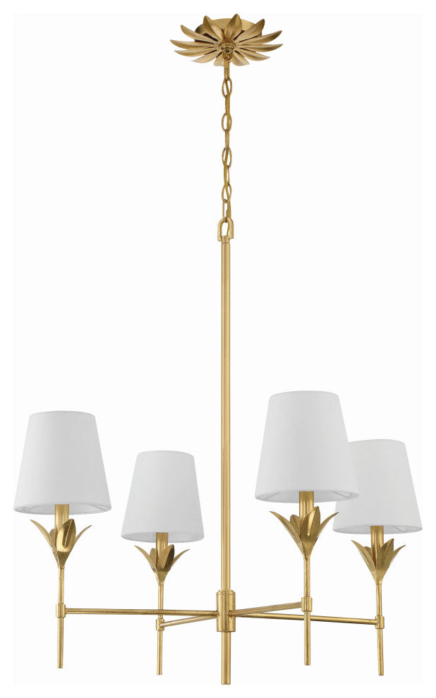 CRYSTORAMA Broche 4 Light Antique Gold Chandelier