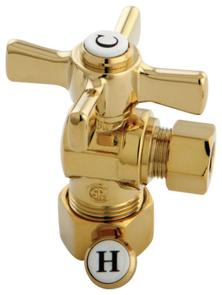 Kingston Brass 5/8" X 3/8" OD Comp Angle Stop w/Handle, Polished Brass