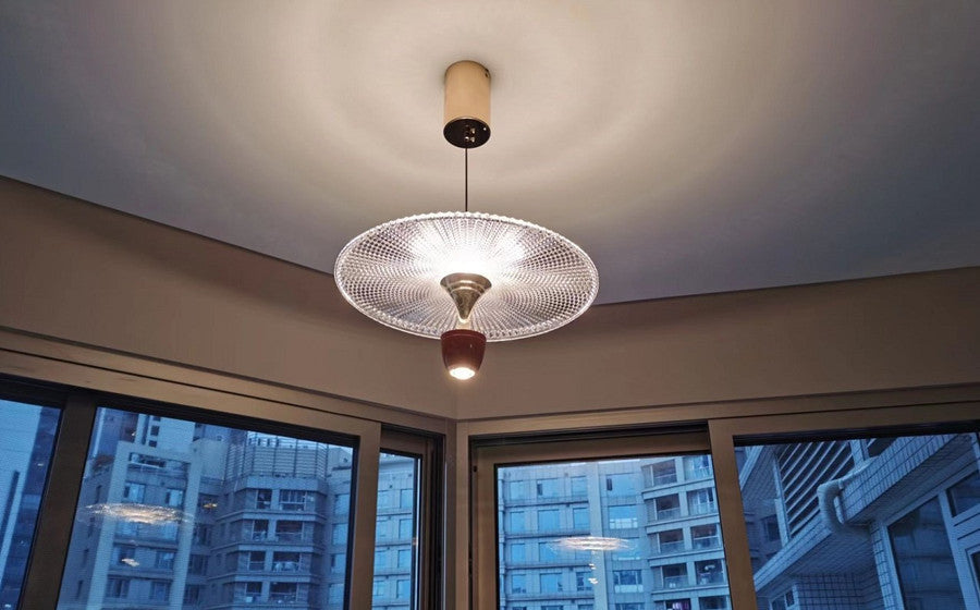 MIRODEMIÂ® Engelberg | Chandelier in the Shape of Art Flower Umbrella, Red, Warm Light