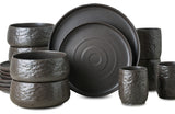Stone by Mercer Project SHOSAI Stoneware 16 Piece Dinnerware Set, Black