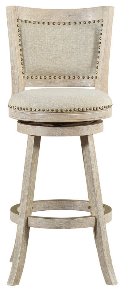 Melrose Swivel Stool, Ivory Wire-Brush, Bar Height