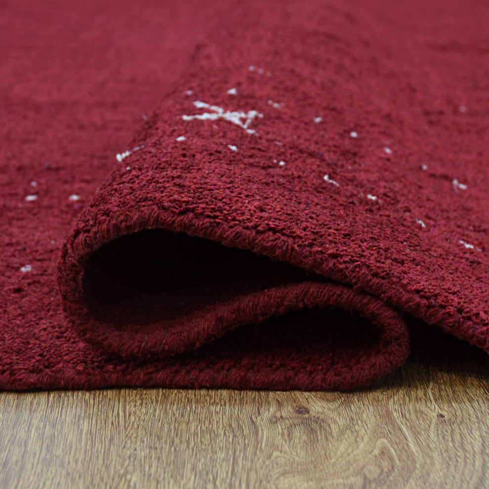 HAND KNOTTED LOOM SILK ECO-FRIENDLY AREA RUGS -8'x8', Square, Red, Contemporary