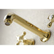 Kingston Brass KS4122AX 2-Handle Wall Mount Bathroom Faucet, Polished Brass