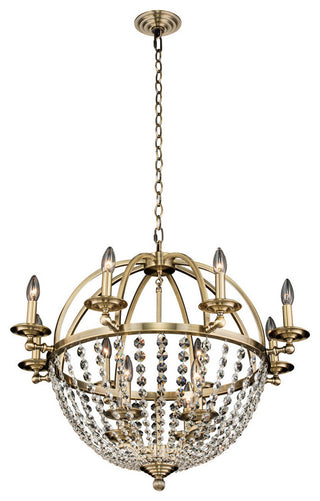 Pendolo 30x26" 12-Light Transitional Chandelier, Brushed Champagne Gold