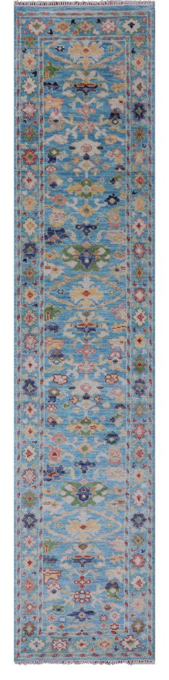 2' 6" X 11' 6" Turkish Oushak Hand Knotted Wool Runner Rug - Q14986
