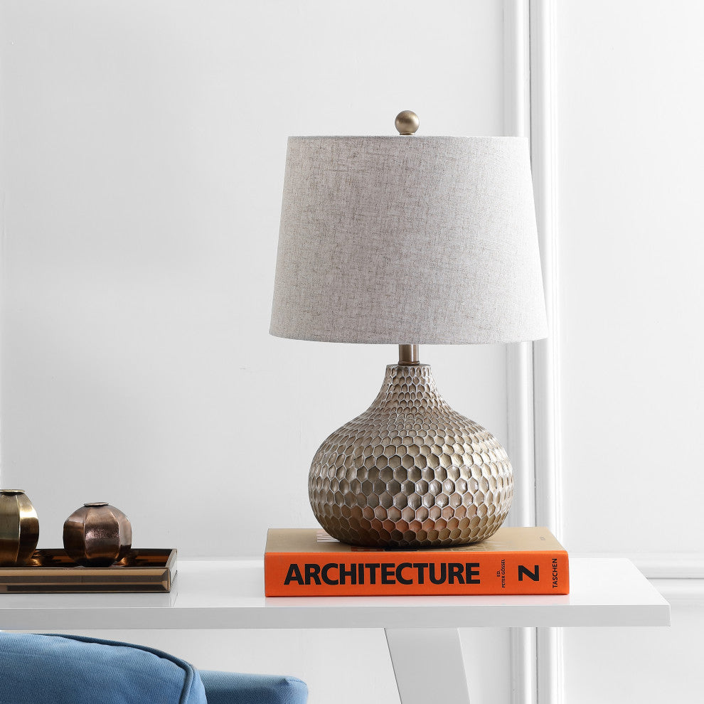 Bates Honeycomb LED Table Lamp, Antique Brown, 22"