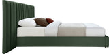 Pablo Velvet Upholstered Bed, Green, Queen