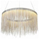 Cadena Stainless Steel Chain Tassel Chandelier, Diameter 24"
