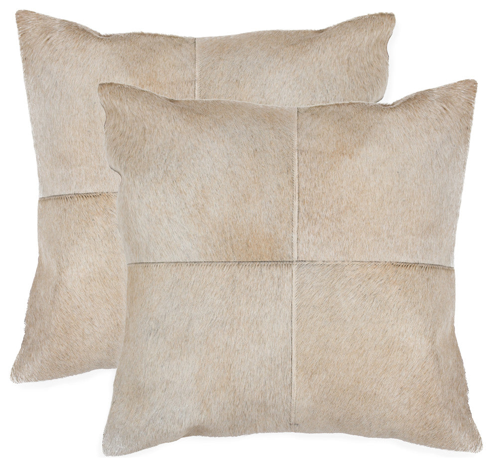 2-Pack Torino Quattro Pillow 18"x18", Natural