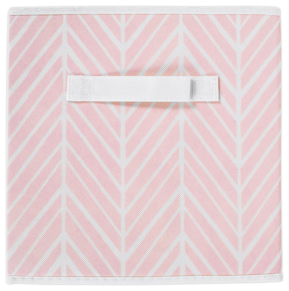 Nonwoven Polyester Cube Herringbone Mauve Square 11"x11"x11", Set Of 2