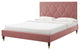 Platform Bed Frame, Nailhead, Queen Size, Pink, Velvet, Modern, Guest Suite