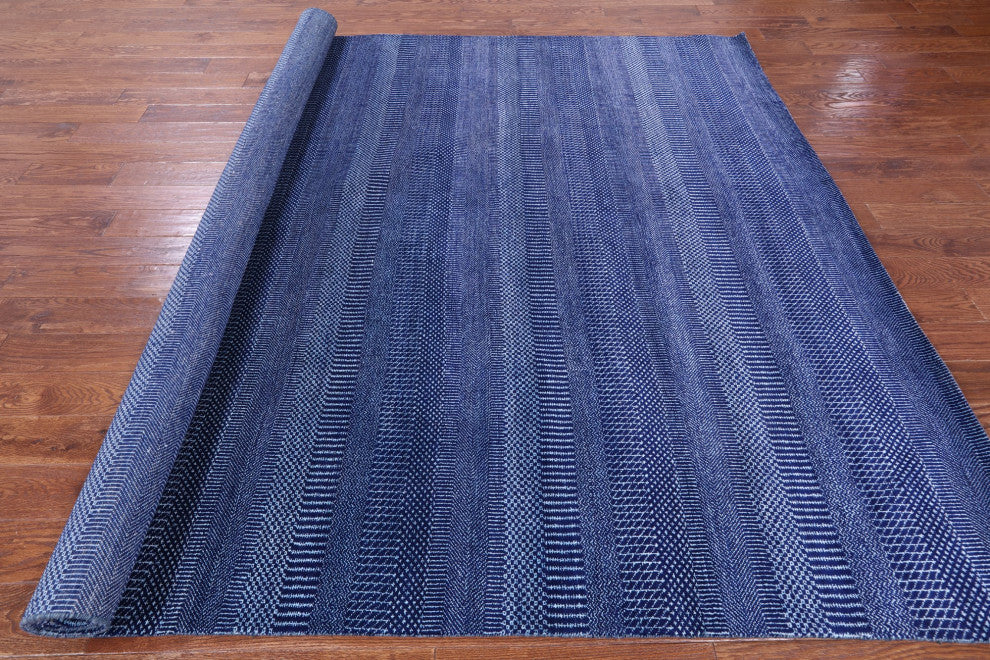 8' 0" X 10' 2" Savannah Grass Handmade Wool and Silk Rug Q11428