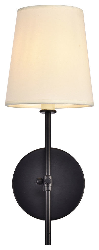 Mel Collection Wall Sconce, 5.5"x15", 1-Light, Black