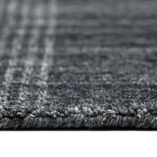 Bence Transitional Hand-Woven Wool Blend Area Rug, Dark Gray, 2'x3'