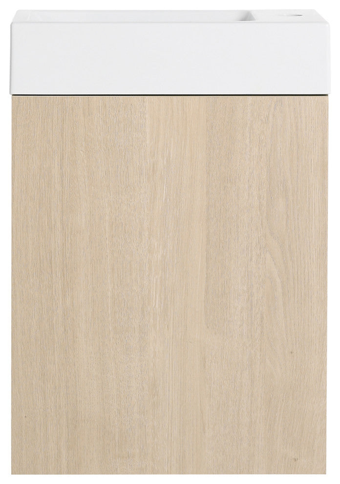 16 Inch Plywood Wall-Mounted Bathroom Vanity Set with  Gel Sink