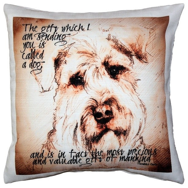 Airdale Terrier Gift to Mankind Pillow, 17x17