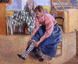 Camille Pissarro Woman Putting on Her Stockings Wall Decal Print