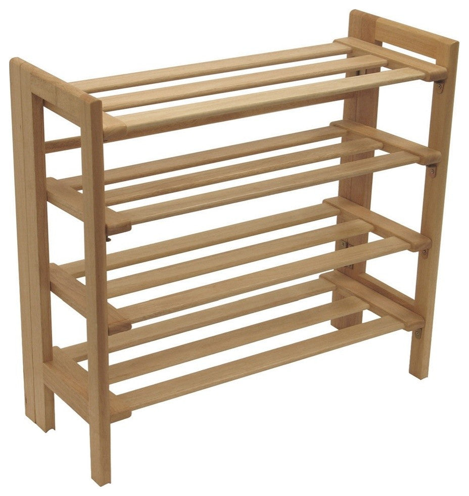 Clifford 4-Tier Shoe Rack, Stackable, Natural