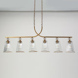 LNC Sduiaor 6-Light 55" Modern Linear LED Kitchen Island Light, Gold