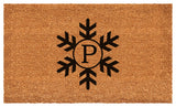 Calloway Mills Snowflake Monogram Doormat, 24"x36", Letter P