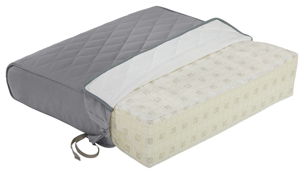 Rectangle Settee/Bench Seat Quilted Lounge Cushion, Gray, 48"x18"x3"