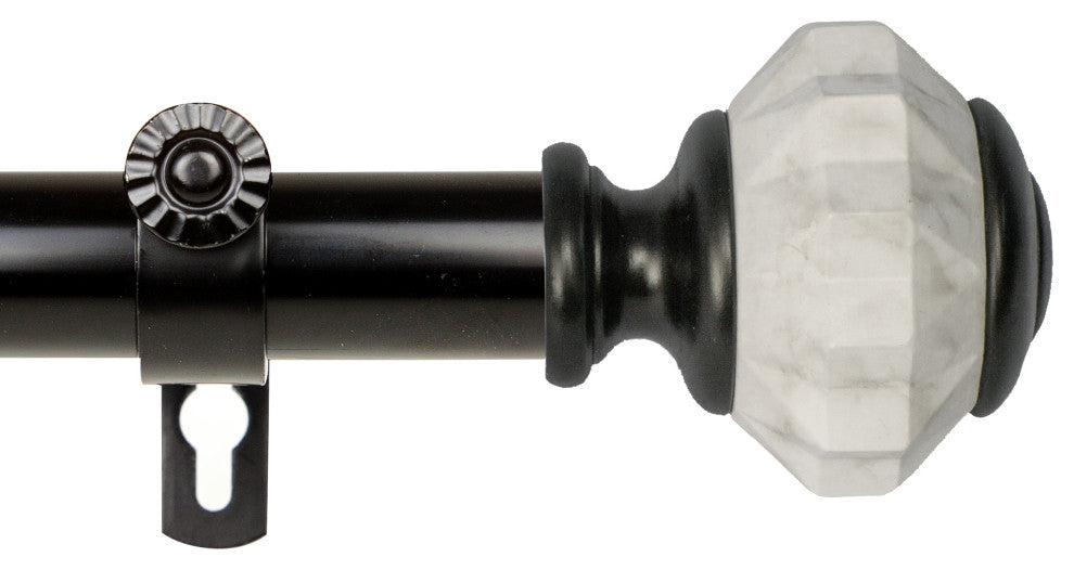 Jade 1" Diameter Curtain Rod, Black, 160-240"