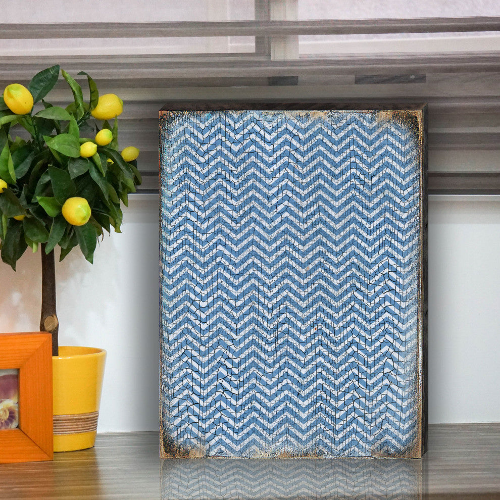 Decorative Pattern Wooden Block, 7"x5.5"