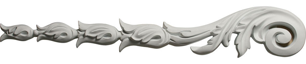 6"W x 37 3/8"H x 1 1/8"P Flower Bell Drop Onlay, Left