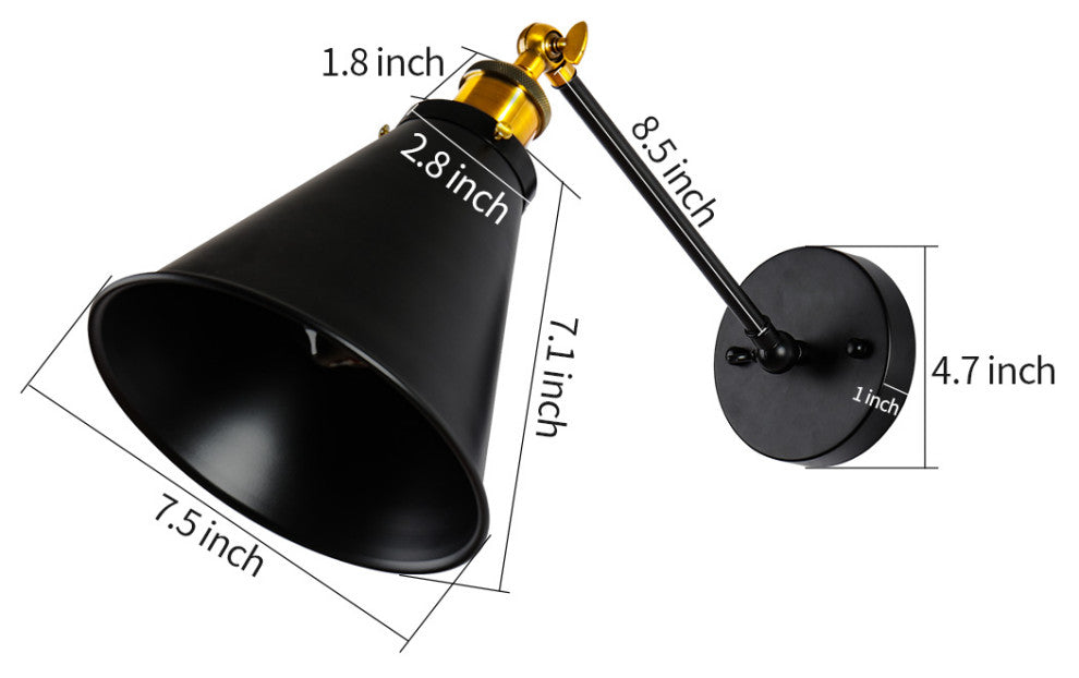 Industrial Edison Antique Matte Black Wall Sconce Simplicity