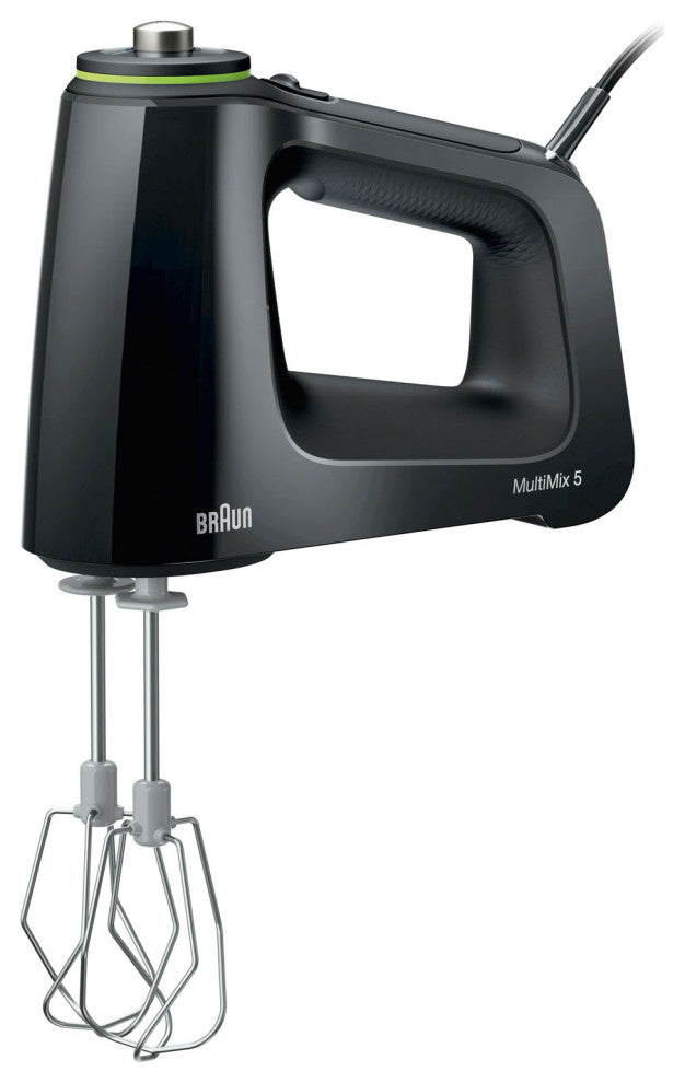 MultiMix 5 Hand Mixer, Black With MultiWhisks and Dough Hooks, 350-Watts