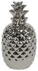 Bahama Ceramic Pineapple Figurine, Polished Chrome Silver