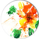 Painted Abstract Flower, Floral Art Disc Metal Wall Art, 11"