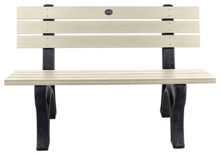 Aurora Traditional 4' Park Bench, Weathered Acorn, Whitewash