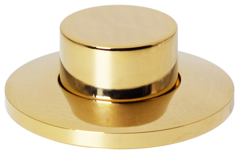 Raised Button Disposal Air Switch and Dual Outlet Control Box, Polished Brass