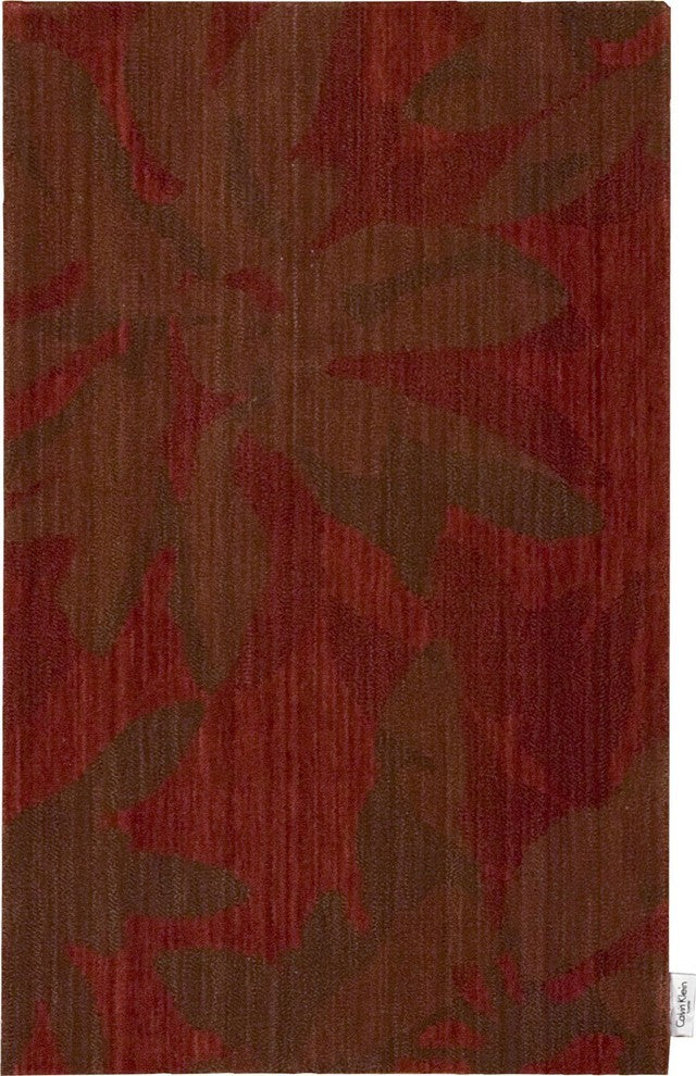 Calvin Klein Home Urban Winter Flower Garnet Area Rug By Nourison, 9'6"x13'
