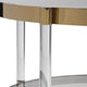Glam Modern Clear Rods Coffee Table Round Acrylic Gold Glass Mid Century Ring