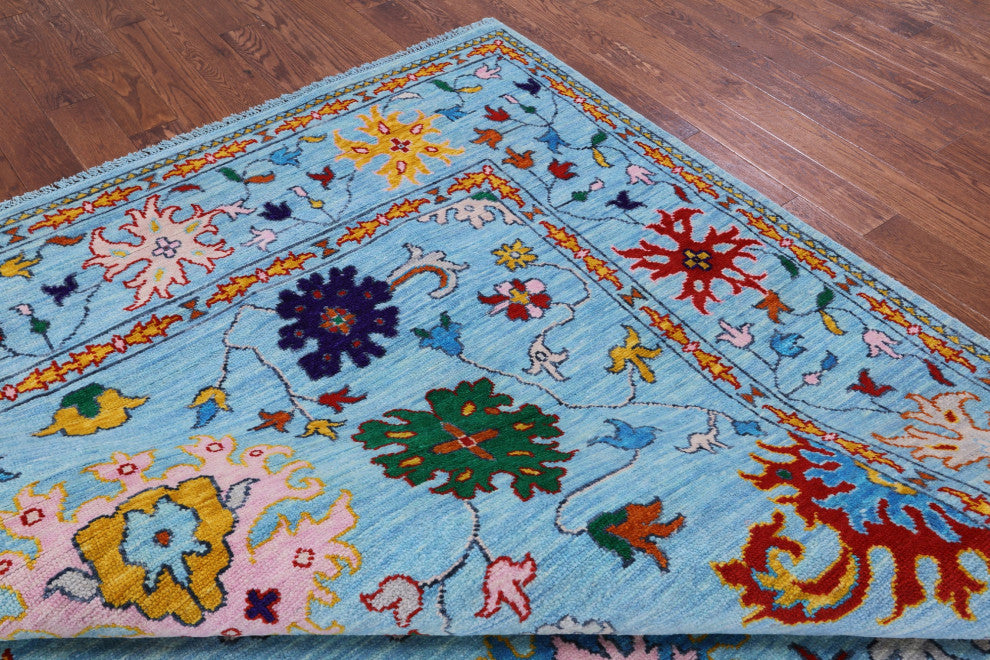 9' 10" X 14' 2" Hand Knotted Turkish Oushak Wool Rug - Q13478