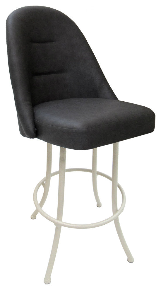 Swivel Counter 26" 30" Extra Tall 34" Metal Bar Stool M-235, Grey Vinyl - White
