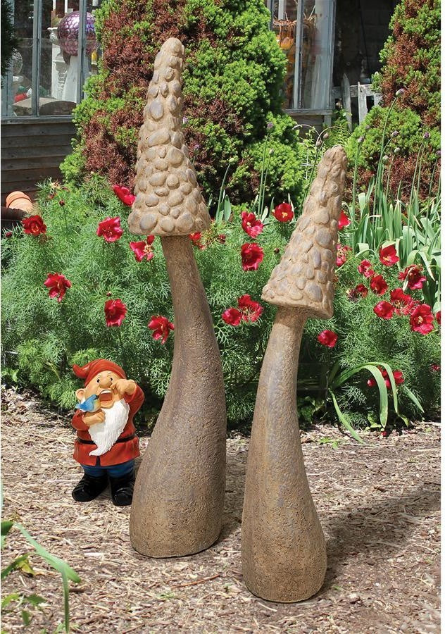 Mystic Mushroom Statues, 2-Piece Set