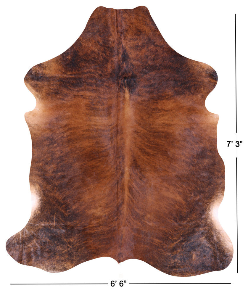 7' 3" X 6' 6" Organic Natural Hair-On Cowhide Area Rug C1581