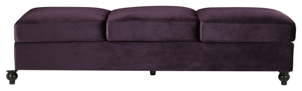 Annabelle 7 Seater Velvet Tufted Chesterfield Sectional, Blackberry, Dark Brown, Velvet