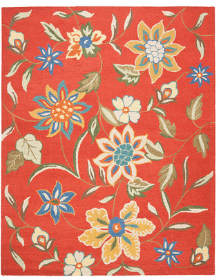 Safavieh Blossom Blm673A Floral Rug, Rust/Multi, 8'0"x10'0"