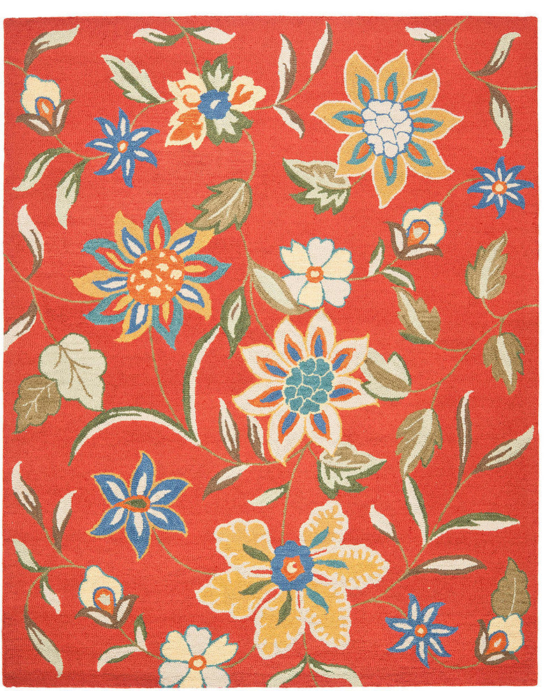 Safavieh Blossom Blm673A Floral Rug, Rust/Multi, 8'0"x10'0"