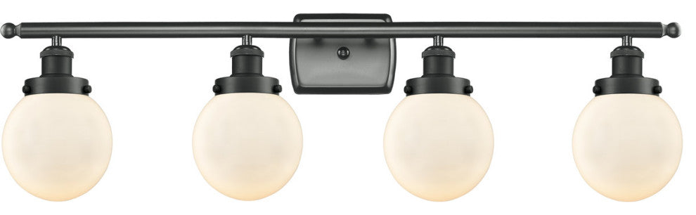 INNOVATIONS LIGHTING 916-4W-BK-G201-6-LED Beacon 3 Light Bath Vanity Light