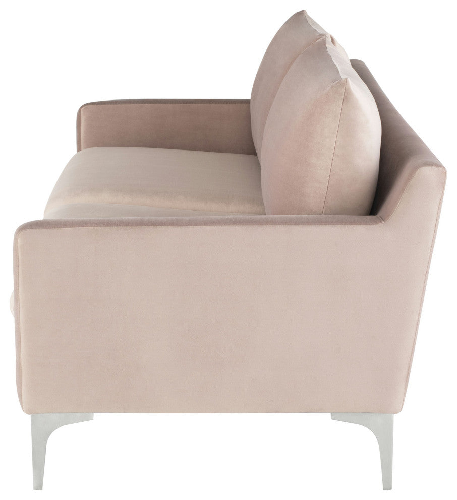 Anders Blush Fabric Triple Seat Sofa, HGSC440